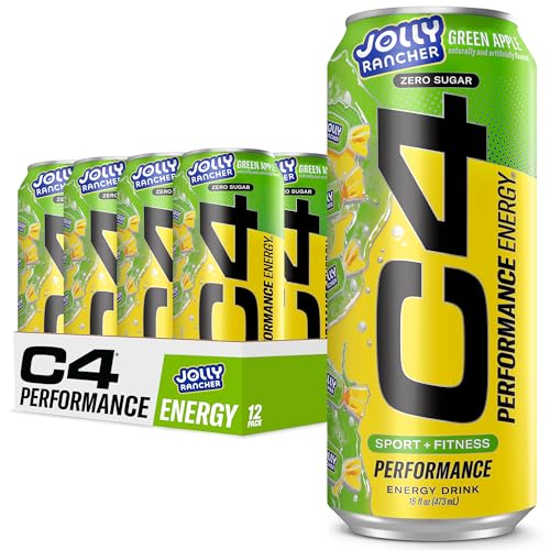 High-caffeine green apple energy drink for preworkout exercise performance boost.