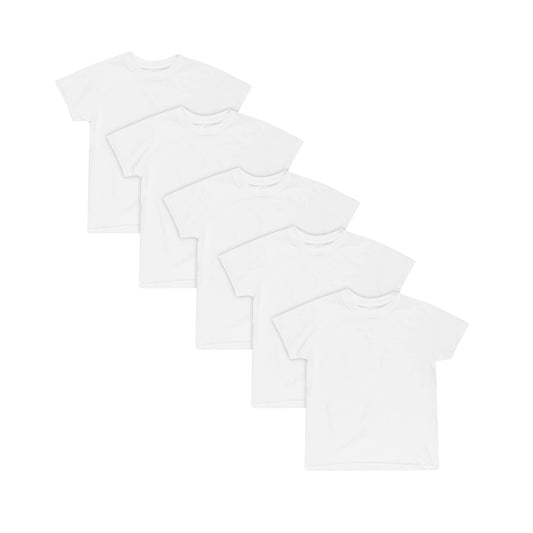Hanes boys Ecosmart Short Sleeve Crew Neck T-Shirt 5-Pack.