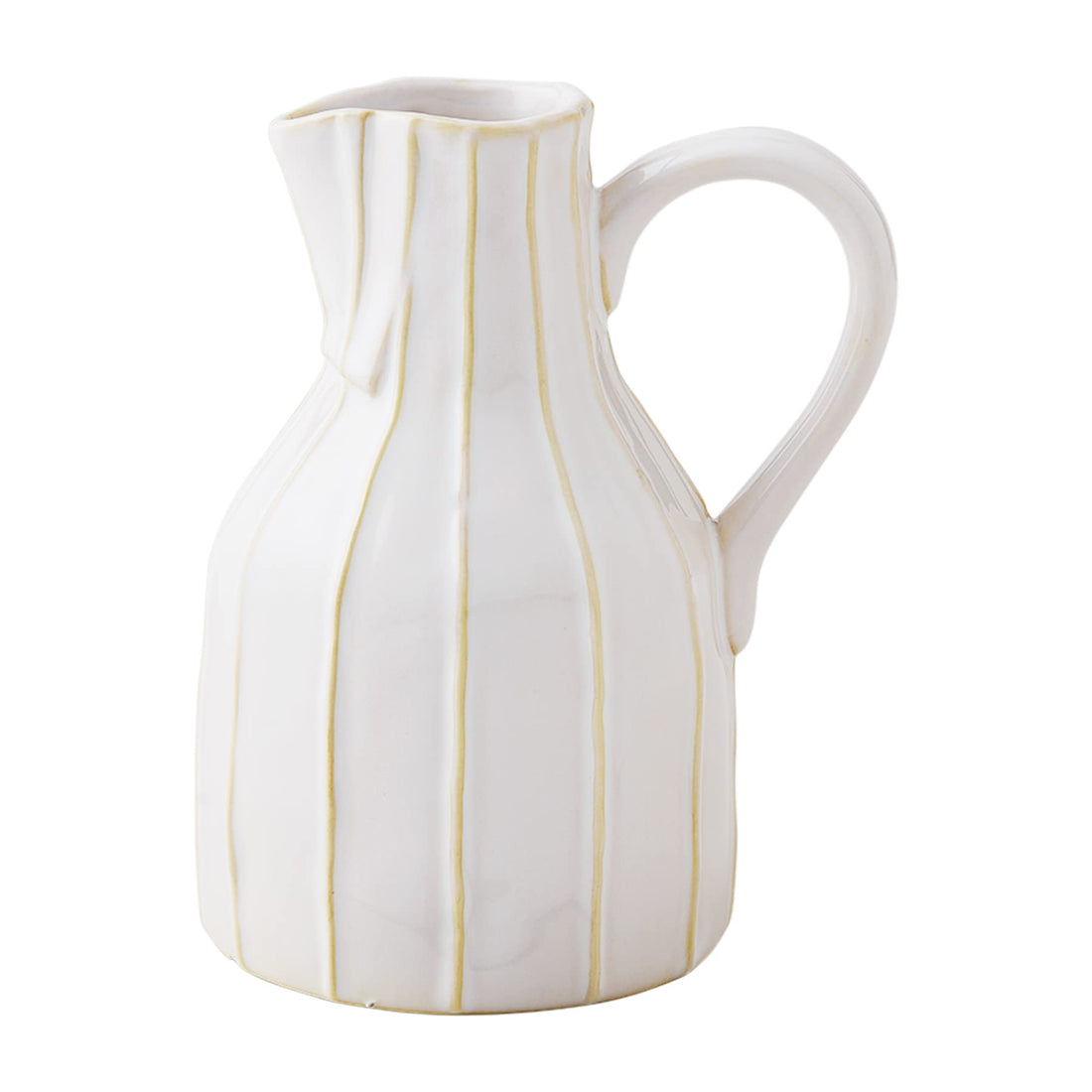 A Quaint Kitchen Utensil with Floral Charm Mud Pie Cream Stoneware Jug Bud Vase Small 6. 5x4