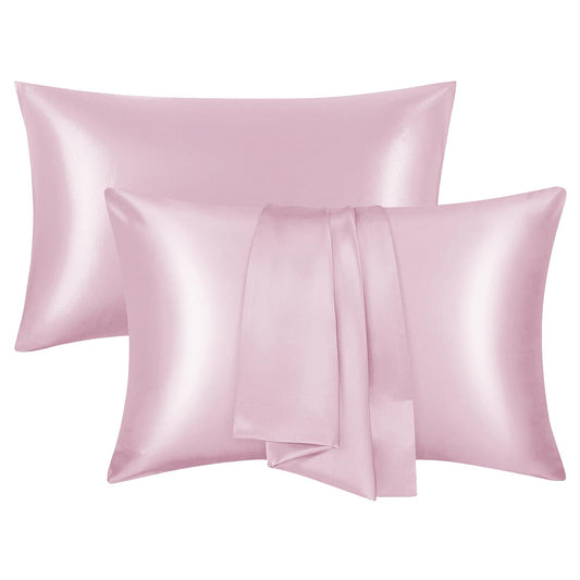 Soft Pink Silk Pillowcases for Skin and Hair Care