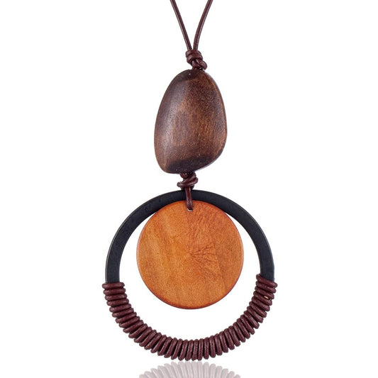 Handmade Wooden Pendant Necklace for Women