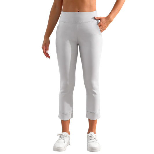 JAMfit Women's Grey Stretch Capri Pants