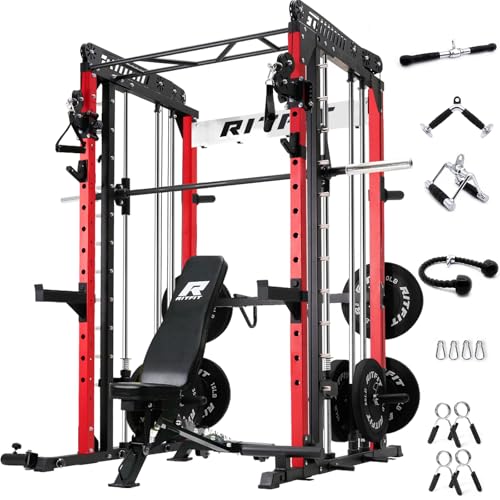 Power Squat Rack with Smith Machine for Home Gym Workout Equipment.