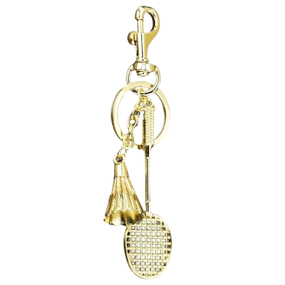 QZFZMYB Golden Racket Car Keychain and Bag Pendant