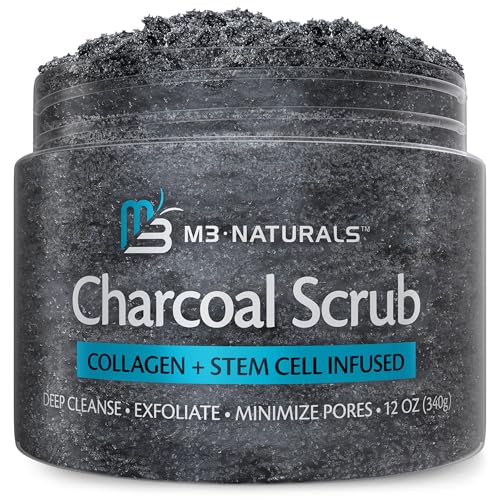 Charcoal Scrub Face Foot ⁘ Body Exfoliator Infused with Collagen and Stem Cell Natural Exfoliating...