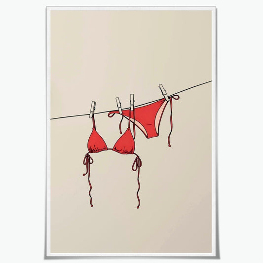 Coastal Cowgirl Bikini Wall Art Print