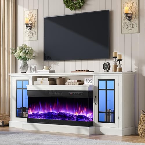 Cozying Up to Entertainment: A Rustic Fireplace TV Stand with a Twist