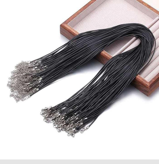 Black Leather Necklace Cords for DIY Jewelry Making