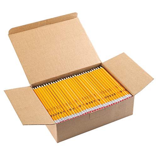 Bulk pack of yellow pencils, pre-sharpened, Wood-Cased #2 HB pencils.