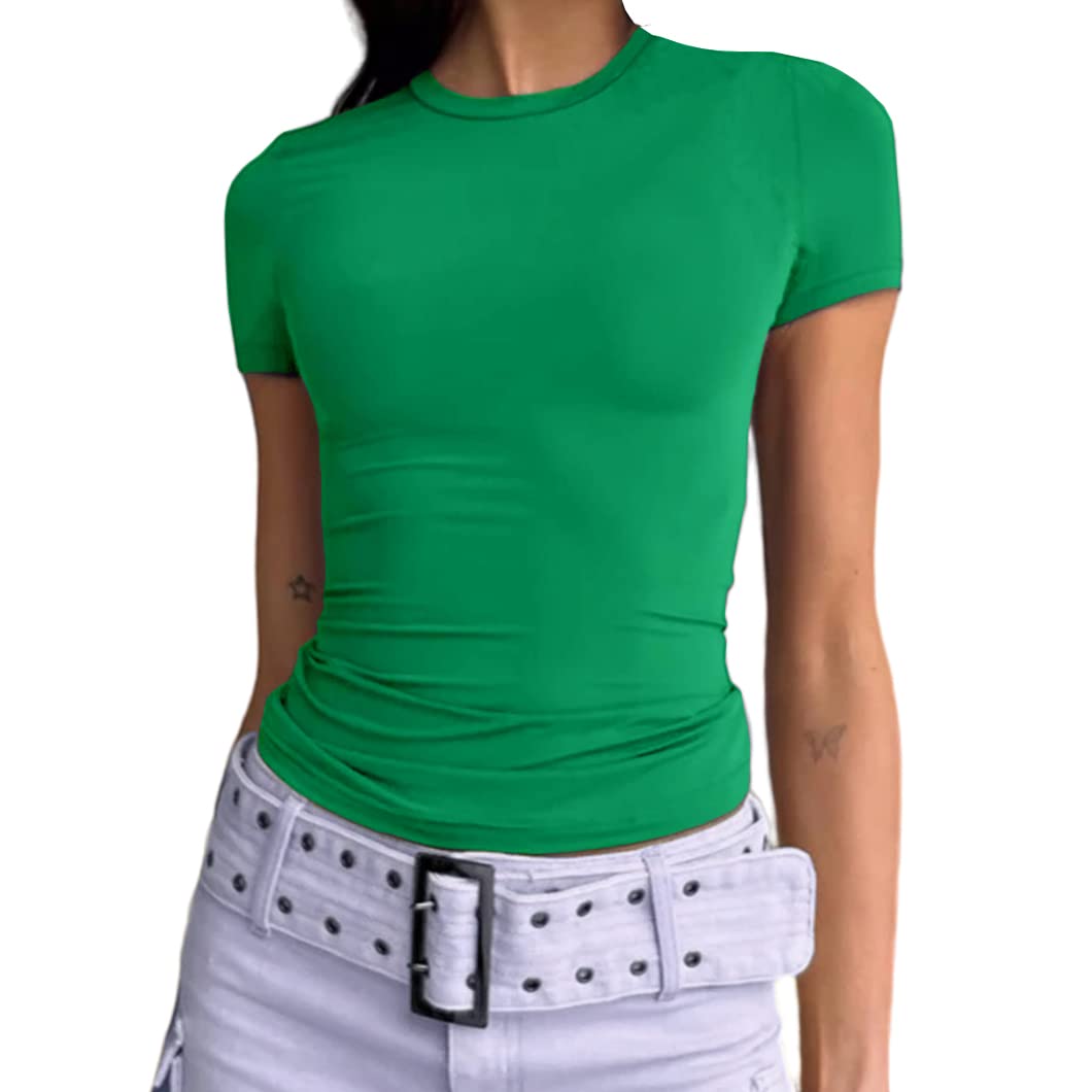 Comfortable, Casual Women's Crop Top with Slim Fit Short Sleeve.