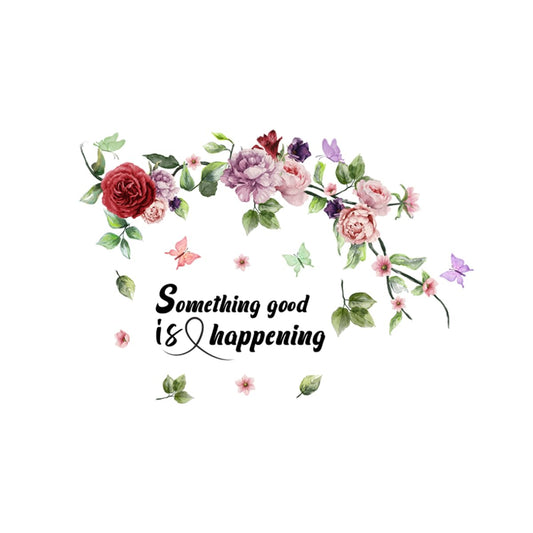 Floral Wallpaper Decal with Inspirational Quote for a Beautiful Home Decor