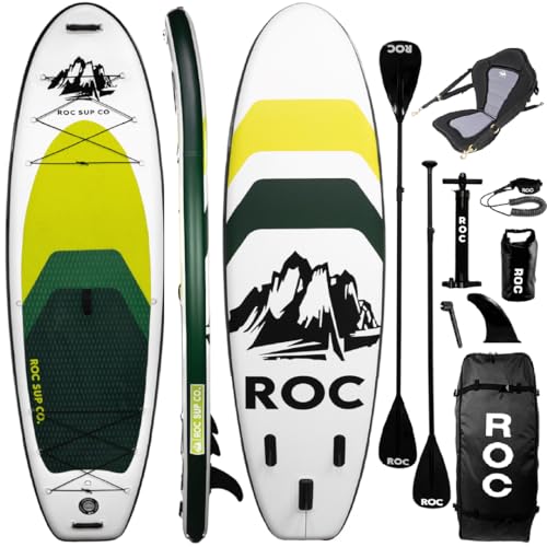 Roc Inflatable Stand Up Paddle Board 10'6 with Premium Accessories