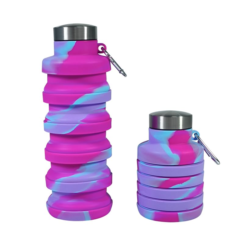Reusable Silicone Collapsible Water Bottles for Sports and Travel