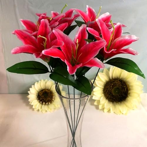 UV Resistant Artificial Lily Flowers for Indoor Outdoor Decor