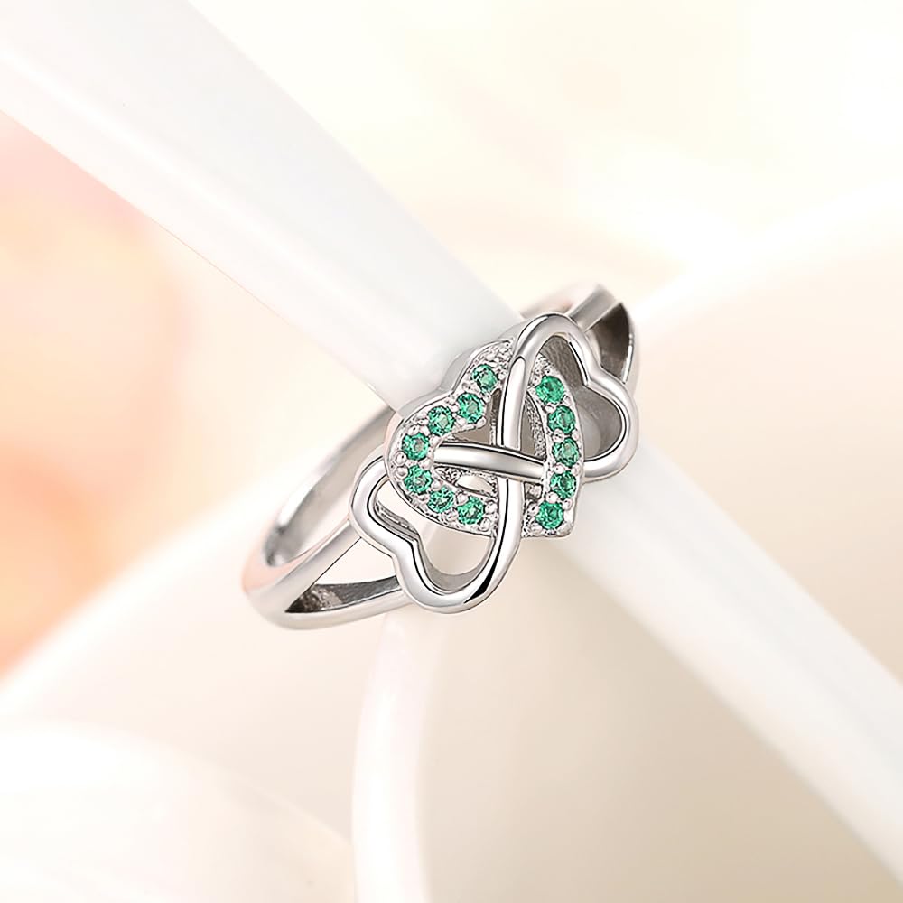 Green Cubic Zirconia Wedding Bands