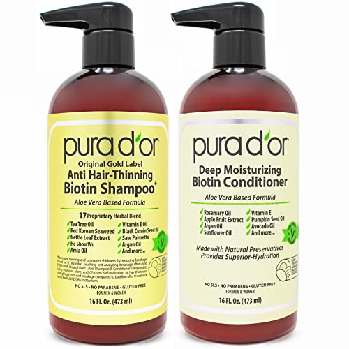 Deep Moisturizing Biotin Shampoo and Conditioner for Thinning Hair Treatment