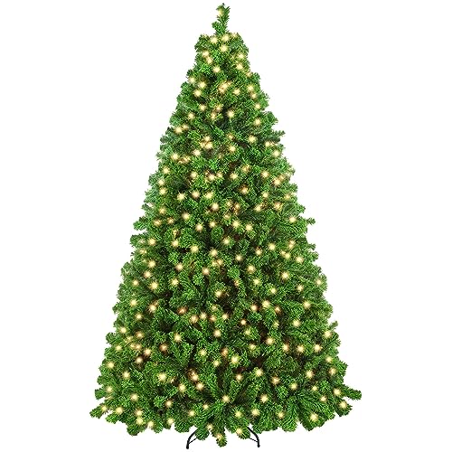 Yaheetech 7. 5ft Pre-Lit Artificial Christmas Tree with Incandescent Warm White Lights