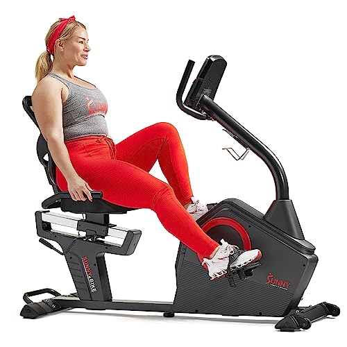 Fitness Recumbent Exercise Bike with Electro-Magnetic Resistance and Pre-Built Workouts