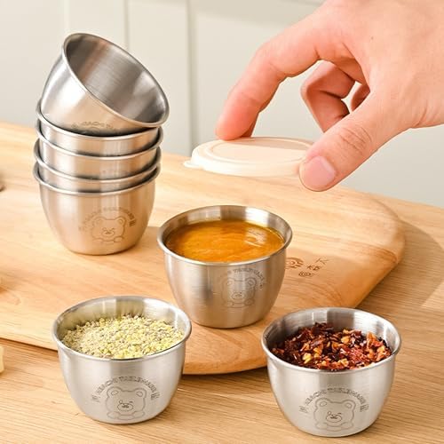 Stainless Steel Seasoning Box with Leakproof Silicone Lid