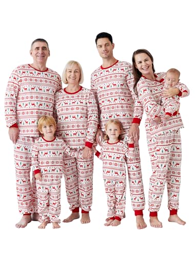 Winter Wonderland Reindeer and Snowflake Pajamas for Kids and Couples.