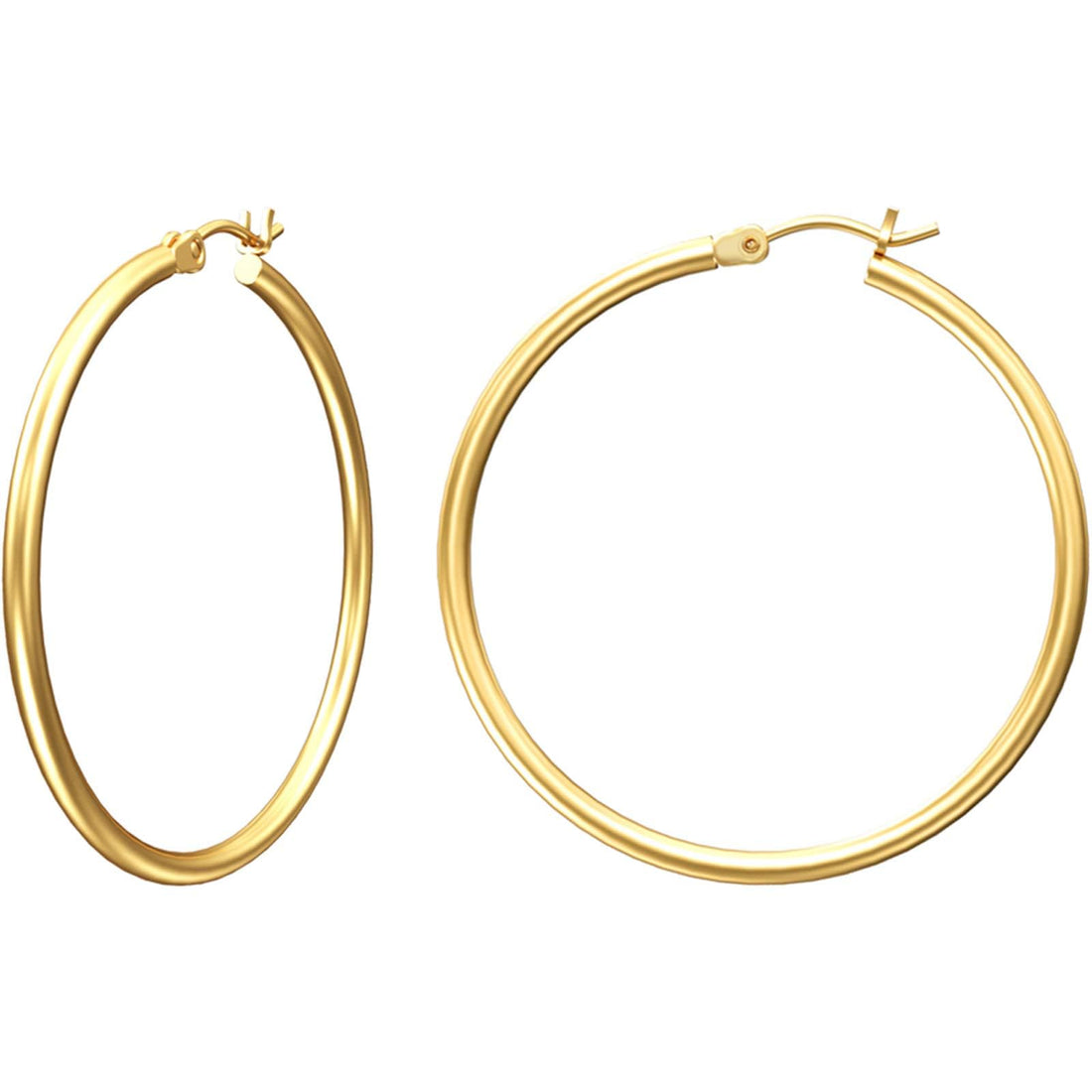 Luxurious 14K Gold Plated Hoops with Sterling Silver for Goddesses.