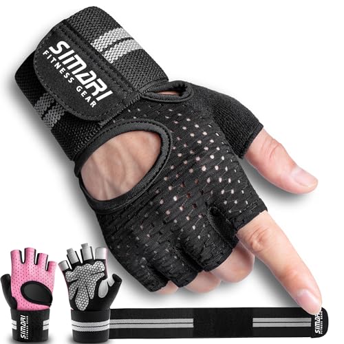 Weightlifting Gloves with Padded Palms and Supportive Wrist Wraps Available.