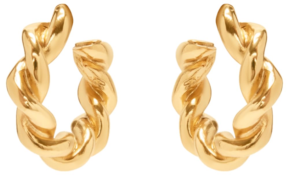 Oscar de la Renta, Small Rope Hoop Earrings.