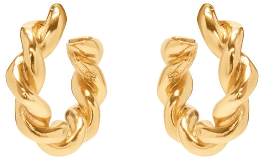 Oscar de la Renta, Small Rope Hoop Earrings.