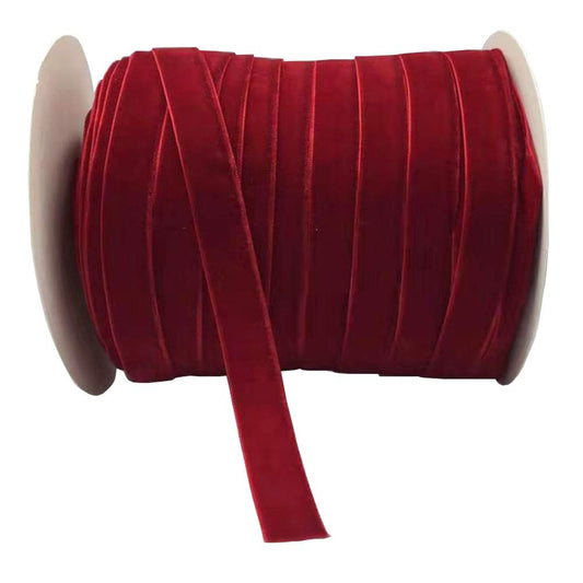 Rich Red Velvet Ribbon for Crafting and Decoration, 10 Yards