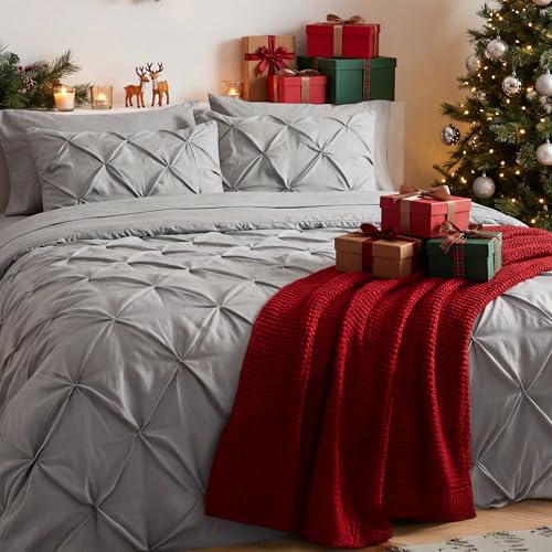 Bedsure Queen Comforter Set Grey - 7 Piece Bed in a Bag Queen Size Bedding Set