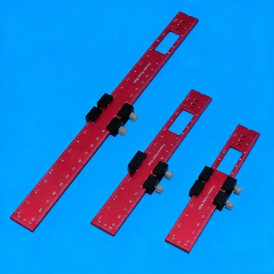 Woodworking Pocket Ruler Set with Sliding Stops - T-Shaped Marking Rulers for Square Layout (20cm,...