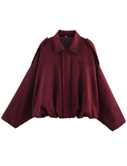 WOWULOVELY Women's Faux Suede Bomber Jacket Review