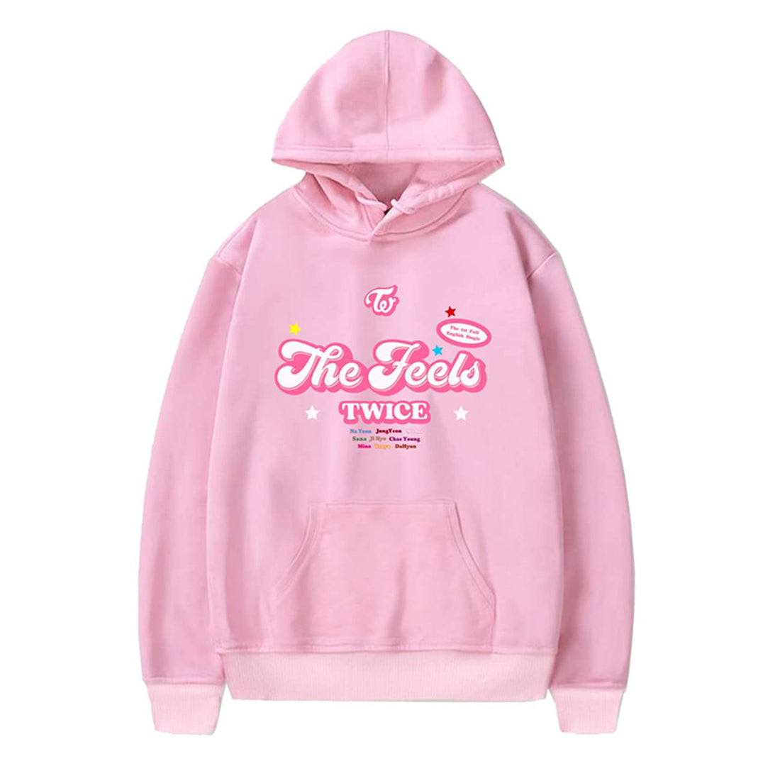 Kpop Twice Hoodie Sweatshirt Twice New Album The Feels Pullover Momo Dahyun Tzuyu Hooded Sweater ...