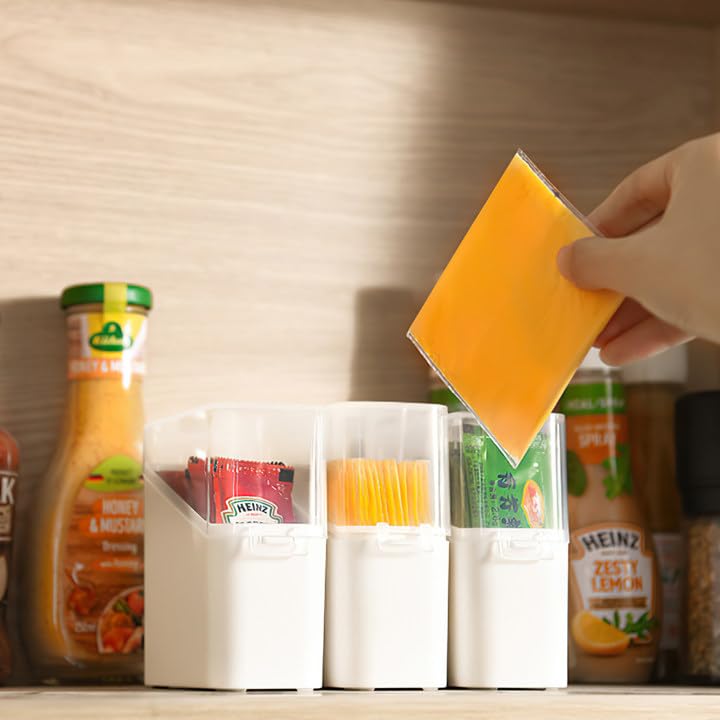 Airtight Cheese Slice Storage Box Set - Fridge Organizer Containers