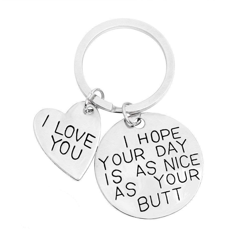 ShiQiao Spl I Hope Your Day Is As Nice As Your Butt Keychain Boyfriend Girlfriend Gifts Keyring I ...