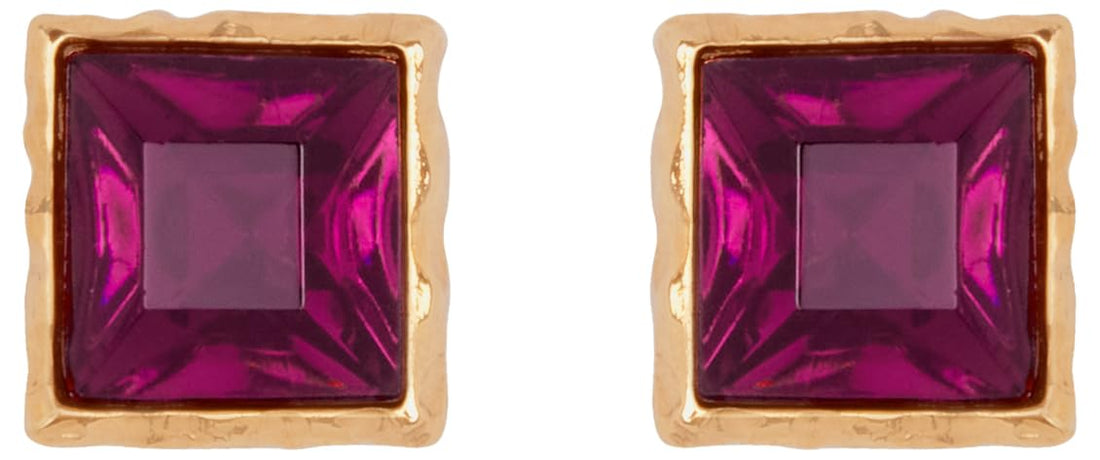 Oscar de la Renta, Square Crystal Earrings.