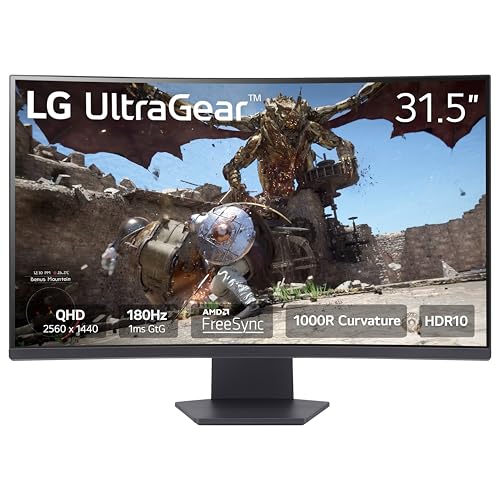 Powerful 180Hz Gaming Monitor with Curved QHD 1000R AMD FreeSync.