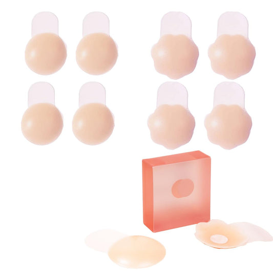 Invisible Strapless Bras for Women - 4 Pairs Push Up Silicone Bra Inserts