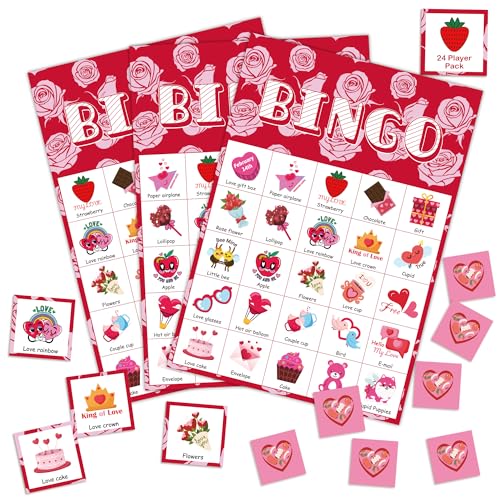 Valentine's Day Bingo Sheets for Schools and Classrooms for Layout