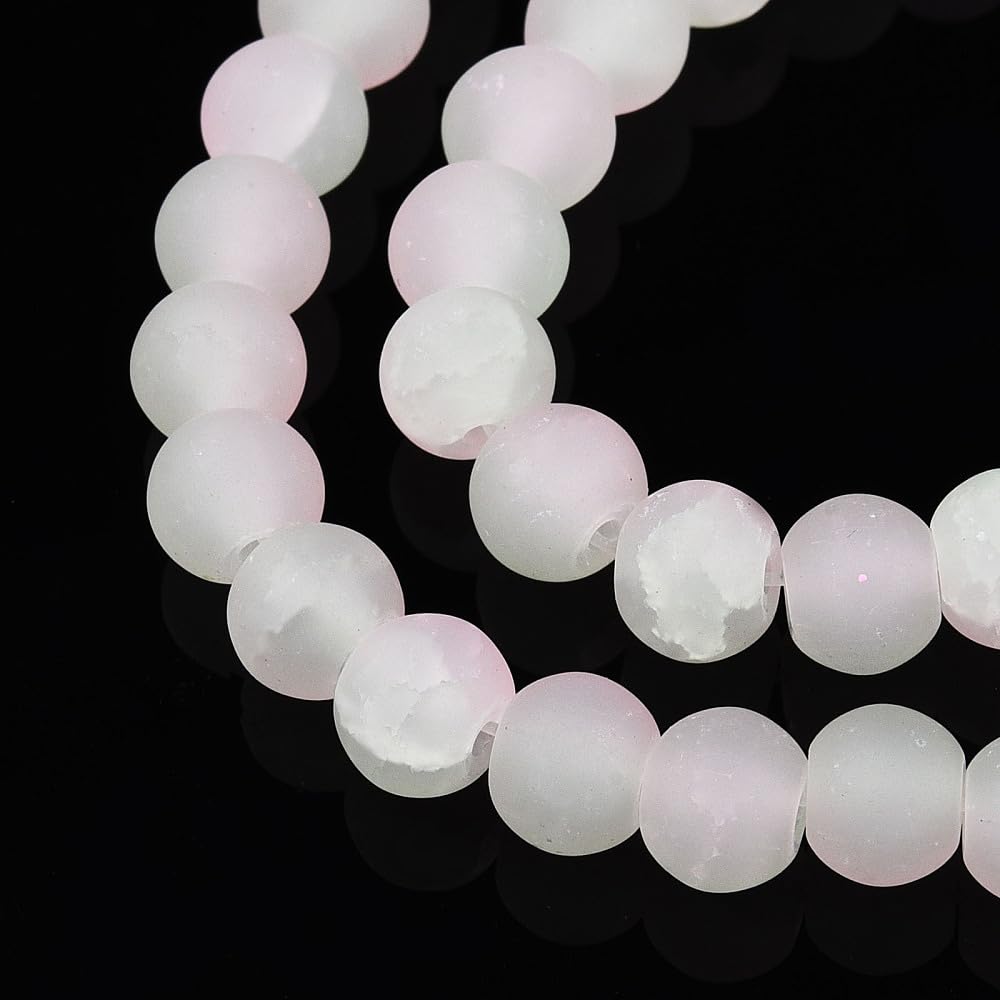 Frosted Glass Beads for Jewelry Making