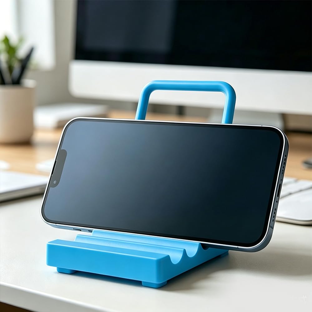 This Blue Phone Stand Stops Slips—Travel Anywhere