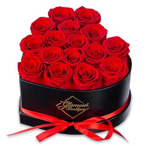 Exquisite, eternal rose gift box with preserved roses for her.