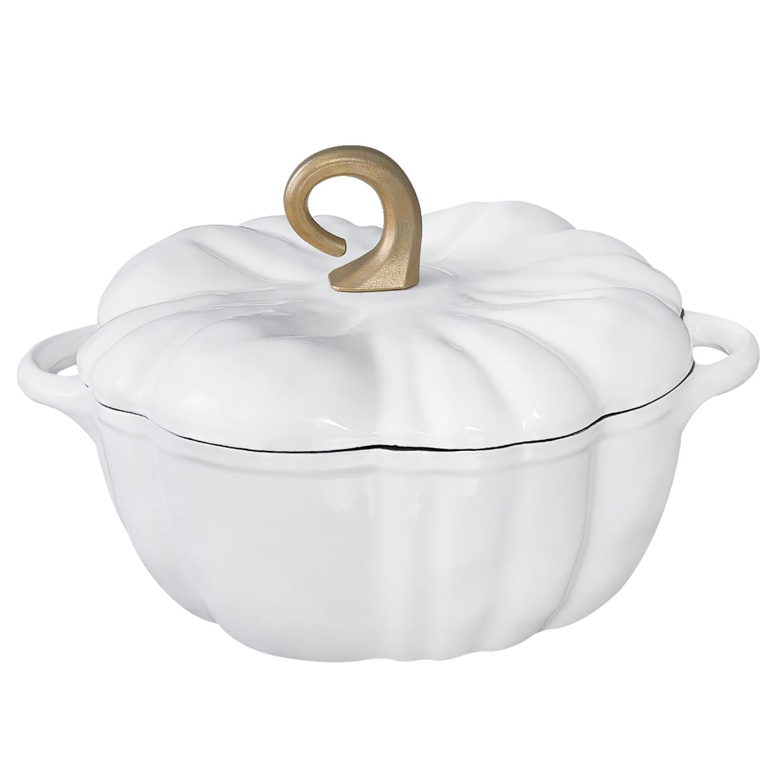 Flavehc Pumpkin Dutch Oven Pot with Lid - Enameled Cast Iron Cookware for Baking