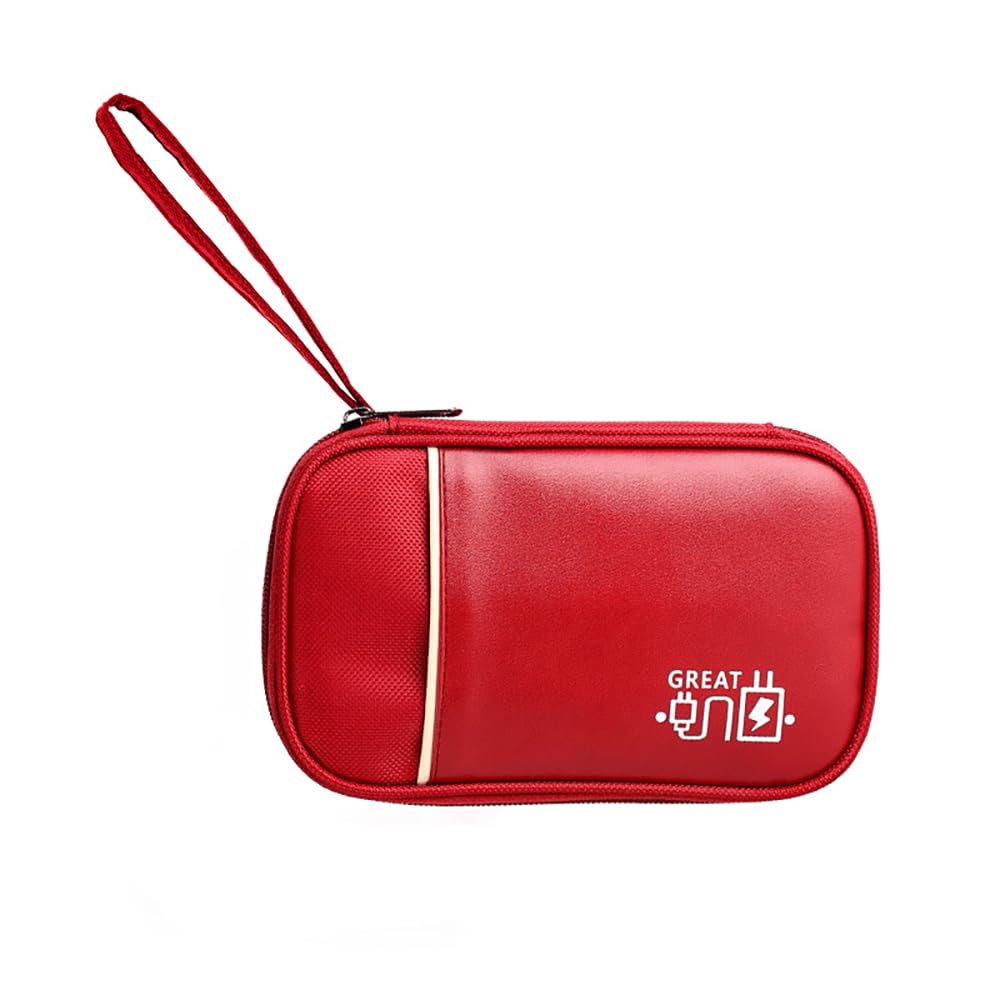 Portable Electronic Accessories Carry Case - Pink Waterproof Storage Bag