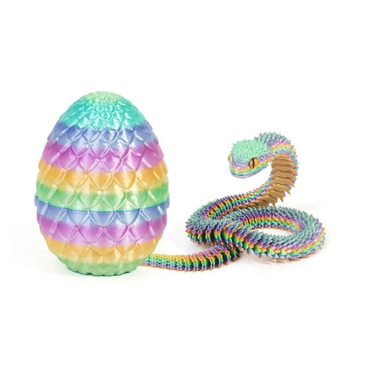 Colorful 3D Printed Snake Egg Desk Decor