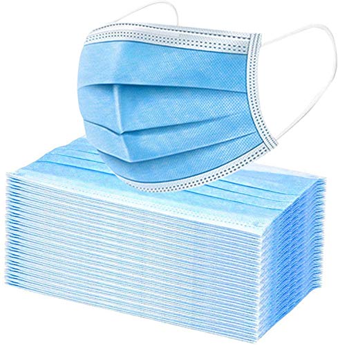 Soft and Comfortable 3-Ply Disposable Face Masks, Pack of Blue.