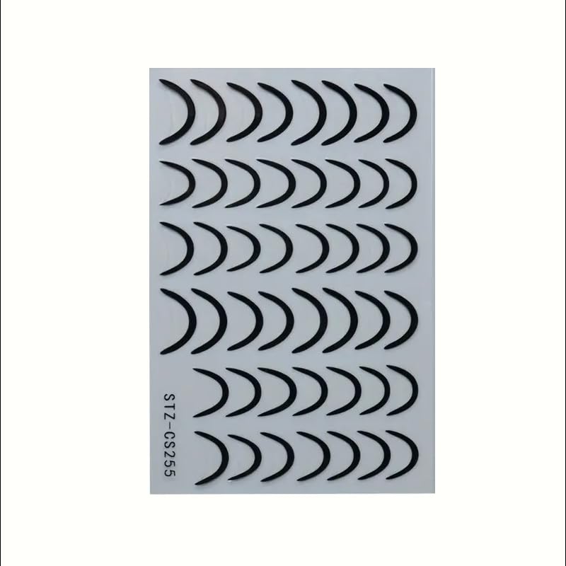 Black 3D Nail Decals for Nail Art