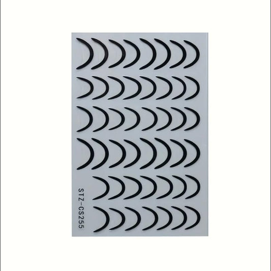 Black 3D Nail Decals for Nail Art