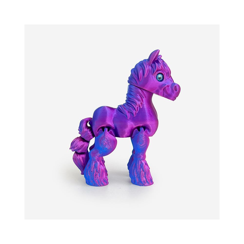 3D Printed Purple Horse Figurine