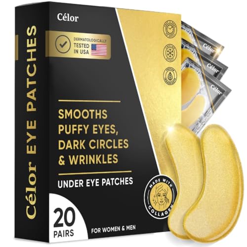 Eye care patches for puffy eyes and dark circles treatment.